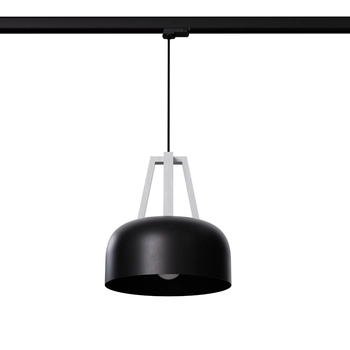 Trzyfazowa lampa wisząca kopuła CASCO MYL.00198 z żarówką czarny biały