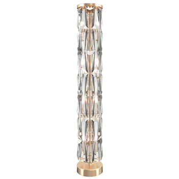 Lampa stojąca glamour Puntes MOD043FL-08G do salonu przeźroczysta złota