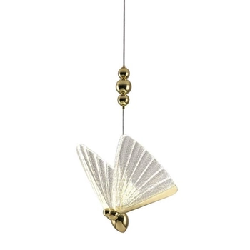Glamour lampa zwisowa Mariposa LP-1715/1P LED 8W 3000-6000K motyl złota OUTLET
