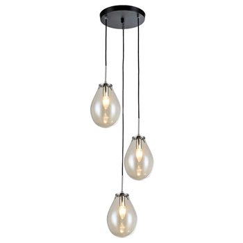 LAMPA wisząca FONDI LP-1214/3P Light Prestige szklana OPRAWA kaskada zwis przezroczysty