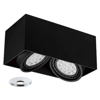 Plafon LAMPA sufitowa Cardi II Ner + Ufo Cromo Orlicki Design metalowa OPRAWA downlight ruchomy prostokątny czarny chrom
