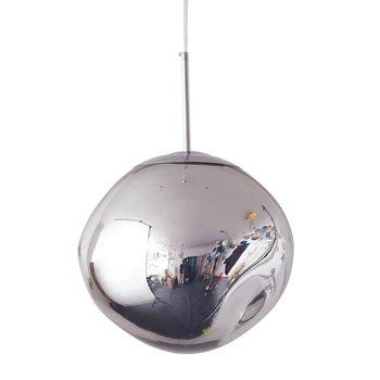 Połyskująca lampa wisząca GLAM MP-1239-380 chrome Step Into Design bańka ognista srebrna