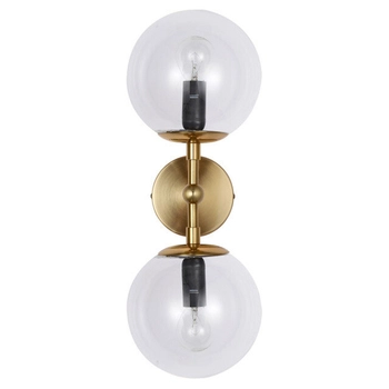 Loftowy kinkiet złoty DORADO LP-002/2W Transp. Light Prestige szklane kule balls