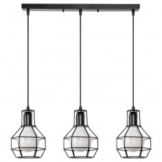 LAMPA wisząca VEN W-1714/3 industrialna OPRAWA listwa ZWIS druciane kaltki loft czarne