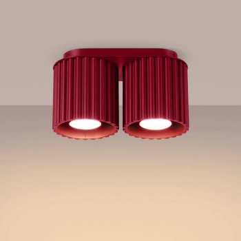 Podwójna lampa sufitowa AURA SL.1820 ryflowana burgundowa 2xGU10