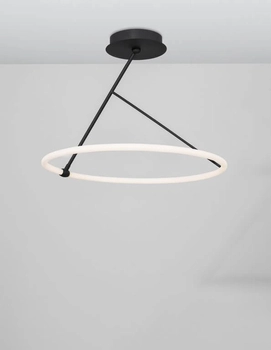 Nowoczesna lampa sufitowa Cinco ring LED 30W czarna biała