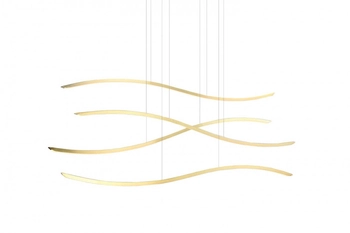 Wisząca lampa nowoczesna Waves wstęgi LED 70W 3000K złota