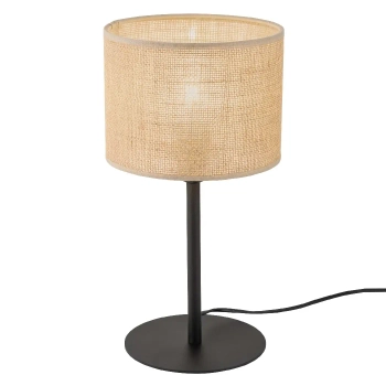 Stołowa lampa do salonu Juta 5552 tuba naturalna juta czarny