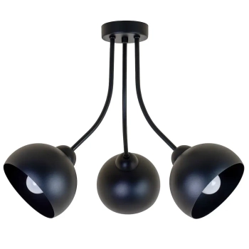 Potrójna wisząca lampa Queen MLP2056 do salonu owalne klosze czarny