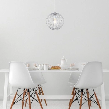 Druciana lampa wisząca HANAKO 16028H Globo do salonu chrom