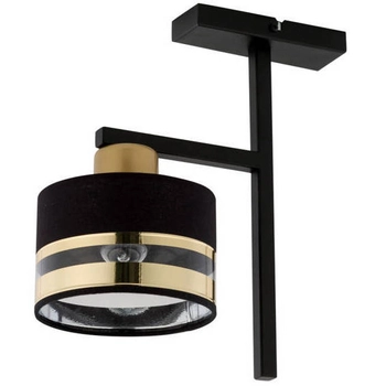 LAMPA sufitowa PRO 32151 Sigma abażurowa OPRAWA 1-punktowa metalowa czarna złota