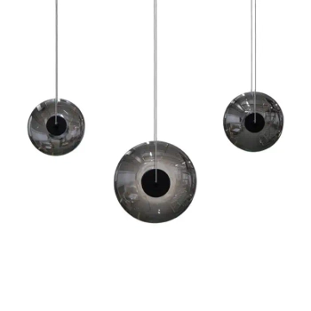 Salonowa lampa wisząca ANDORA przydymiona czarna LED 3x27W 3000K szklana ze ściemniaczem AZ6885