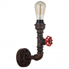 Industrialna LAMPA ścienna MANILA MBM-2846/1A RUST Italux metalowa OPRAWA rura KINKIET zawór kran rdza