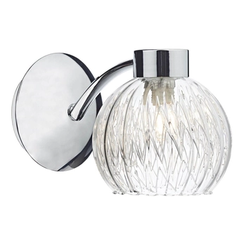 Lampa ścienna do salonu Yasmin YAS0750 szklana przezroczysta chrom