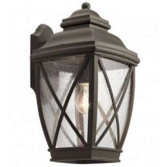 Ścienna LAMPA ogrodowa Tangier KL-TANGIER2-L Elstead KICHLER szklana OPRAWA elewacyjna klasyczna outdoor IP44 brąz przezroczysta