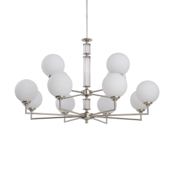 Wisząca lampa nad stół Artu Glass ART-ZW-12 (N) G kule białe nikiel