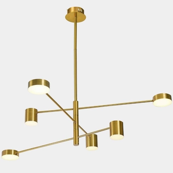 LAMPA sufitowa REMDAL PND-16374-6-COP-GD-4K Italux modernistyczna OPRAWA metalowe molekuły LED 36W 3000K sticks złote