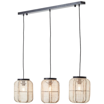 Lampa wisząca tuby Tanah 99565/76 potrójna boho beżowy czarny