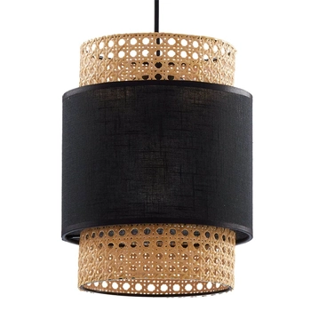 Okrągła lampa wisząca ażurowa Boho 6540 TK Lighting ratanowa czarna