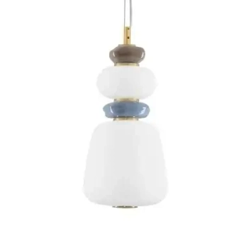 Porcelanowa lampa wisząca FELANZO LE45240 biała złota niebieska