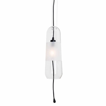 Zwisowa lampa do salonu Mauri P0588 przezroczysta czarna