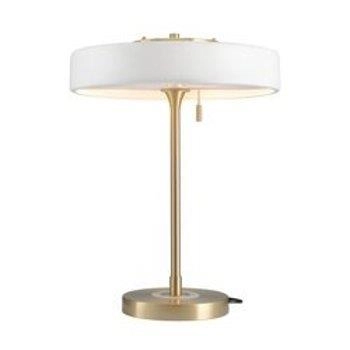 Lampa na komodę Artdeco ST-MT8872 WHITE Step okrągła do sypialni biała złota