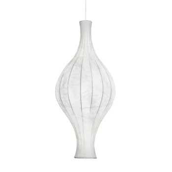 Lampa wisząca do sypialni NERELDO LE45309 jedwabna biała