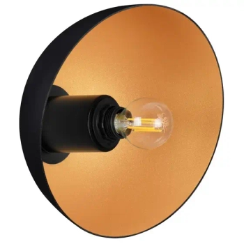 Półokrągła metalowa lampa ścienna VENTORO LE45588 czarny złoty