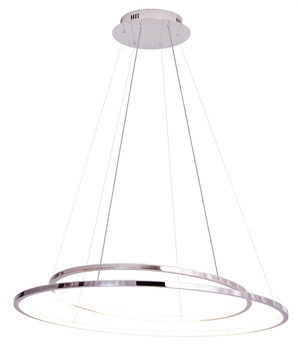 LAMPA wisząca QUEEN P0375D Maxlight metalowa OPRAWA okrągła LED 43W 3000K pierścienie ZWIS rings chrom