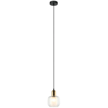 Loftowa LAMPA wisząca LAMEZIA PND-67594-1-BRO+CL Italux szklany zwis do sypialni mosiądz