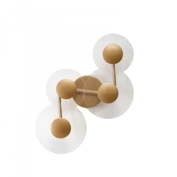 Molekułowy kinkiet ścienny 4p na korytarz MEADOW LED 17W 3000K  AZ6775 aluminiowy złoty