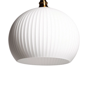 Kopułowa lampa wisząca ryflowana Lucciola ABR-LWLC do kuchni biała