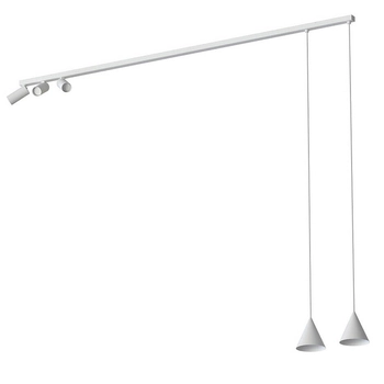 Regulowana lampa wisząca Fourty 11446 trójkątna metalowa biała