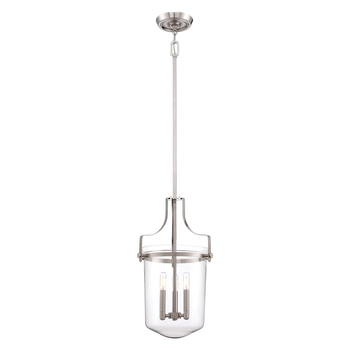Lampa wisząca Penn Station QZ-PENN-STATION-M-BN Quoizel przezroczysta nikiel