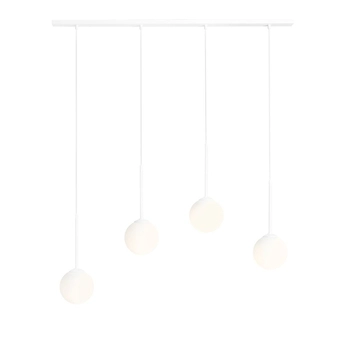 Wisząca lampa biała Bosso 1087L Aldex salonowy zwis balls na listwie