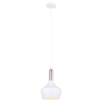 LAMPA wisząca OPHELIA MDM-3028/1 W+COP Italux metalowa OPRAWA industrialny zwis loft miedź biały