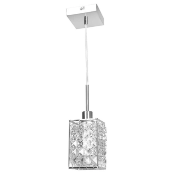 Lampa wisząca CLARIS P8184/1L kryształowa glamour chrom przezroczysta