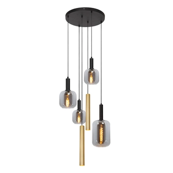 Loftowa lampa wisząca JOANET 45494/16/96 molekułowa szklana czarna złota
