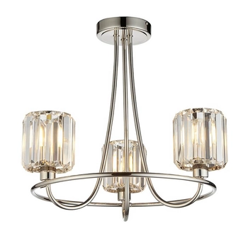 Potrójna lampa sufitowa do salonu Berenice 104107 srebrny przezroczysty