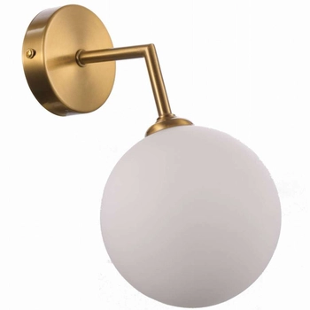 Kinkiet LAMPA ścienna DORADO LP-002/1W Light prestige loftowa OPRAWA szklana kula miedziana biała