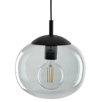 Lampa zwieszana do sypialni VIBE 4972 szklana kula czarny grafit
