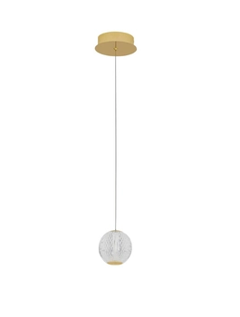 Glamour lampa wisząca LE42690 LED 4,2W kula kryształowa do salonu złota