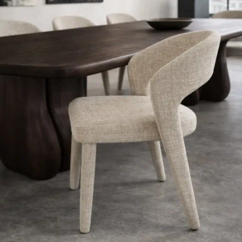 Tapicerowane krzesło KOS MM1501100299 beżowe taupe tkanina 45cm
