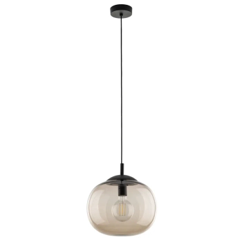 Szklana lampa wisząca do sypialni VIBE 4676 kula czarny bursztynowy