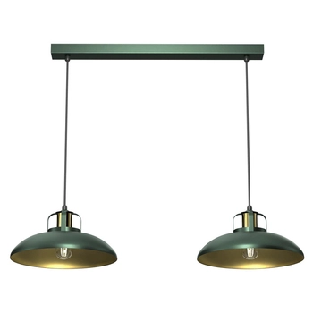 Industrialna lampa wisząca Felix do jadalni zielona złota