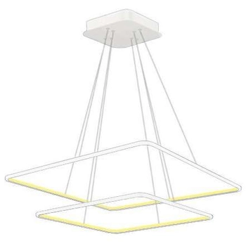 Biurowa LAMPA wisząca SLIM/000006/3000/W MDECO metalowa OPRAWA zwis LED 66W 3000K kwadratowy biały