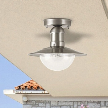 Zewnętrzna LAMPA sufitowa OSLO 8763 Rabalux industrialna OPRAWA do ogrodu outdoor IP44 stal nierdzewna