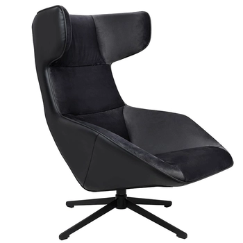 Welurowy fotel obrotowy Vita Velvet MSE011000309.41 czarny