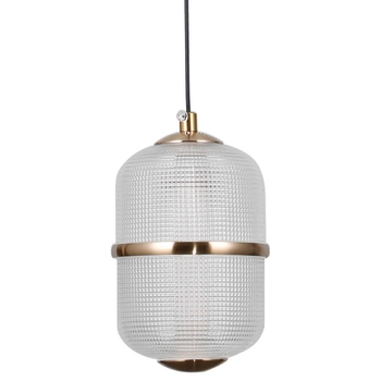 Lampa wisząca owalna Alani PND-34375-1-BK LED 6W 3000K szklana czarny złoty