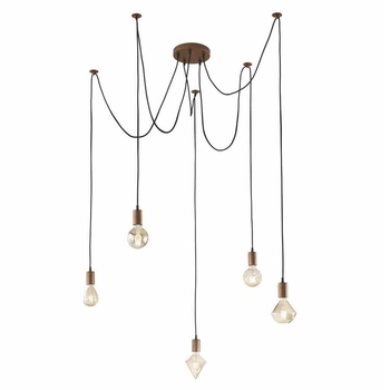 Zwieszana lampa salonowa CORD 310100562 Trio pająk miedziany czarny